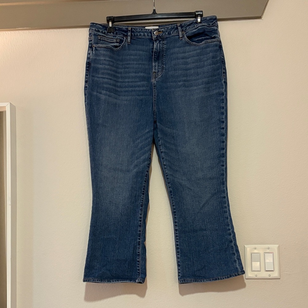 Frame Denim Le Crop Mini Bootcut Jeans in Bixby Blue SZ 33 EUC - Picture 3 of 7
